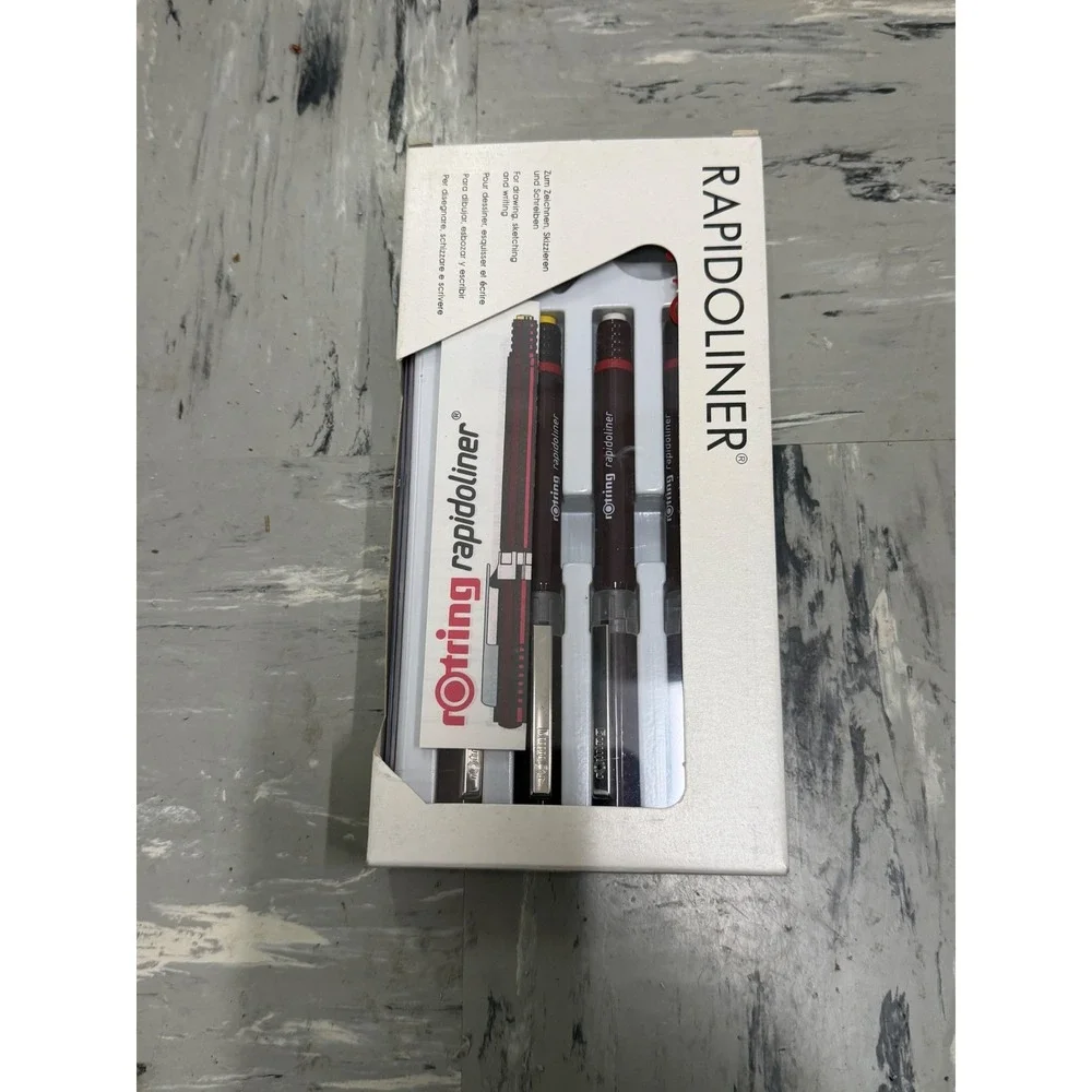 rOtring Rapidoliner Technical Pen Set Made in Germany Burgundy Drawing Sketching